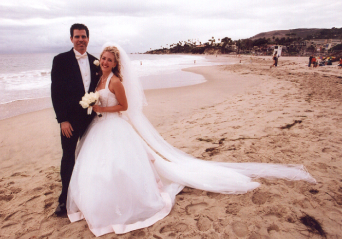 Jane Garapick wedding photo on the beach.