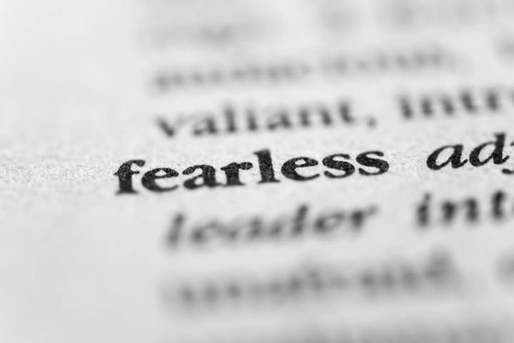 The word fearless printed in a dictionary.