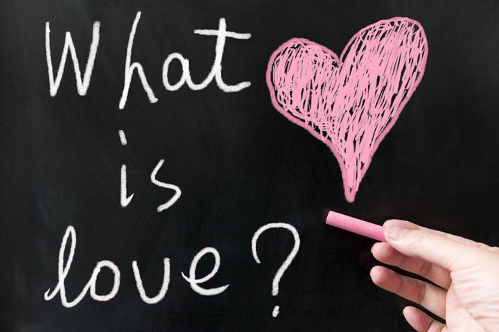 What is love words written on blackboard using chalk